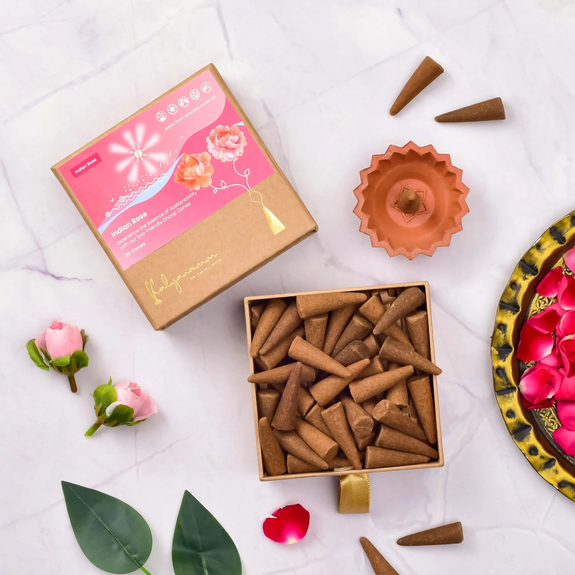 Organic Incense cones Rose Fragrance