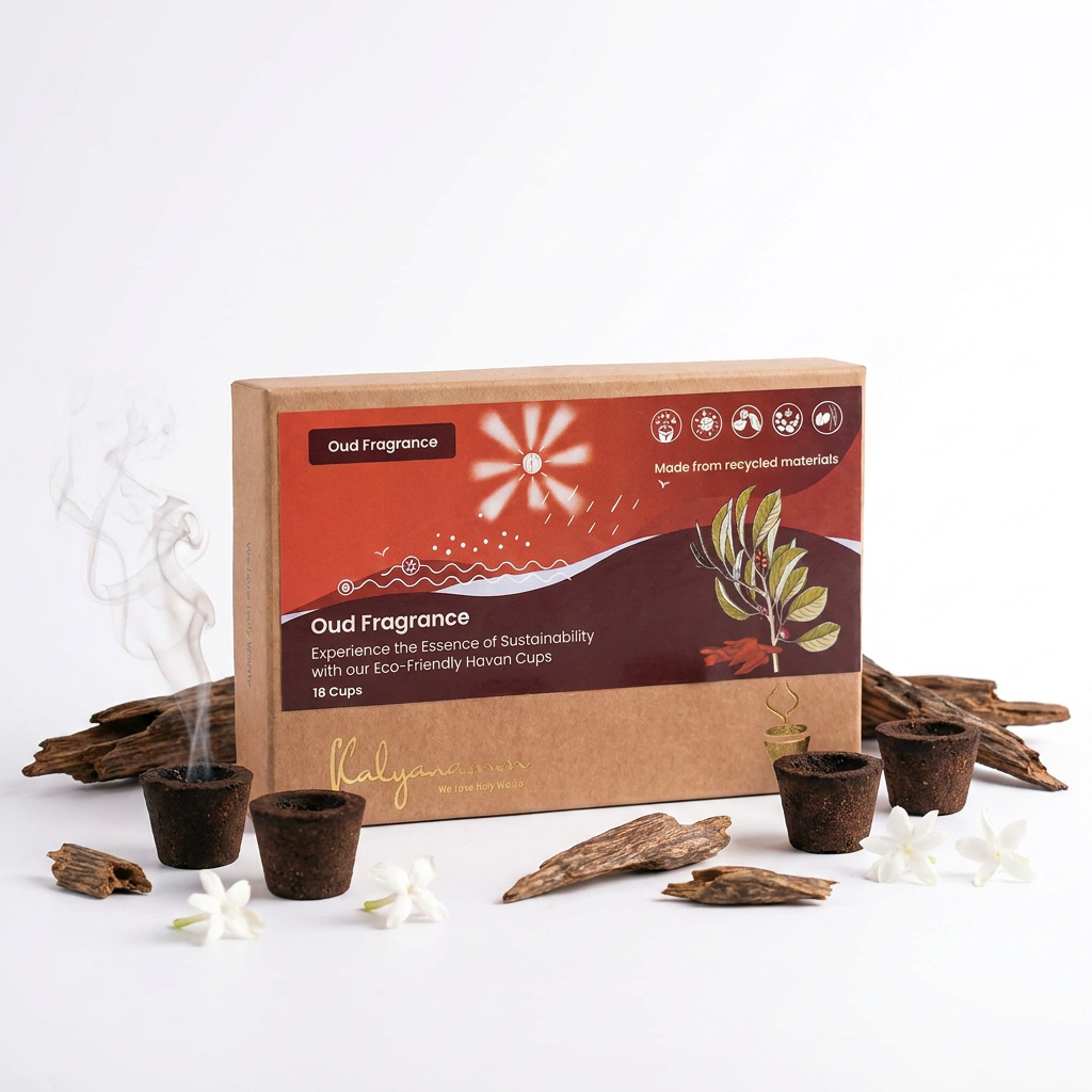 Kalyanamm Organic Havan Cups Oud Fragrance: 16 Cups
