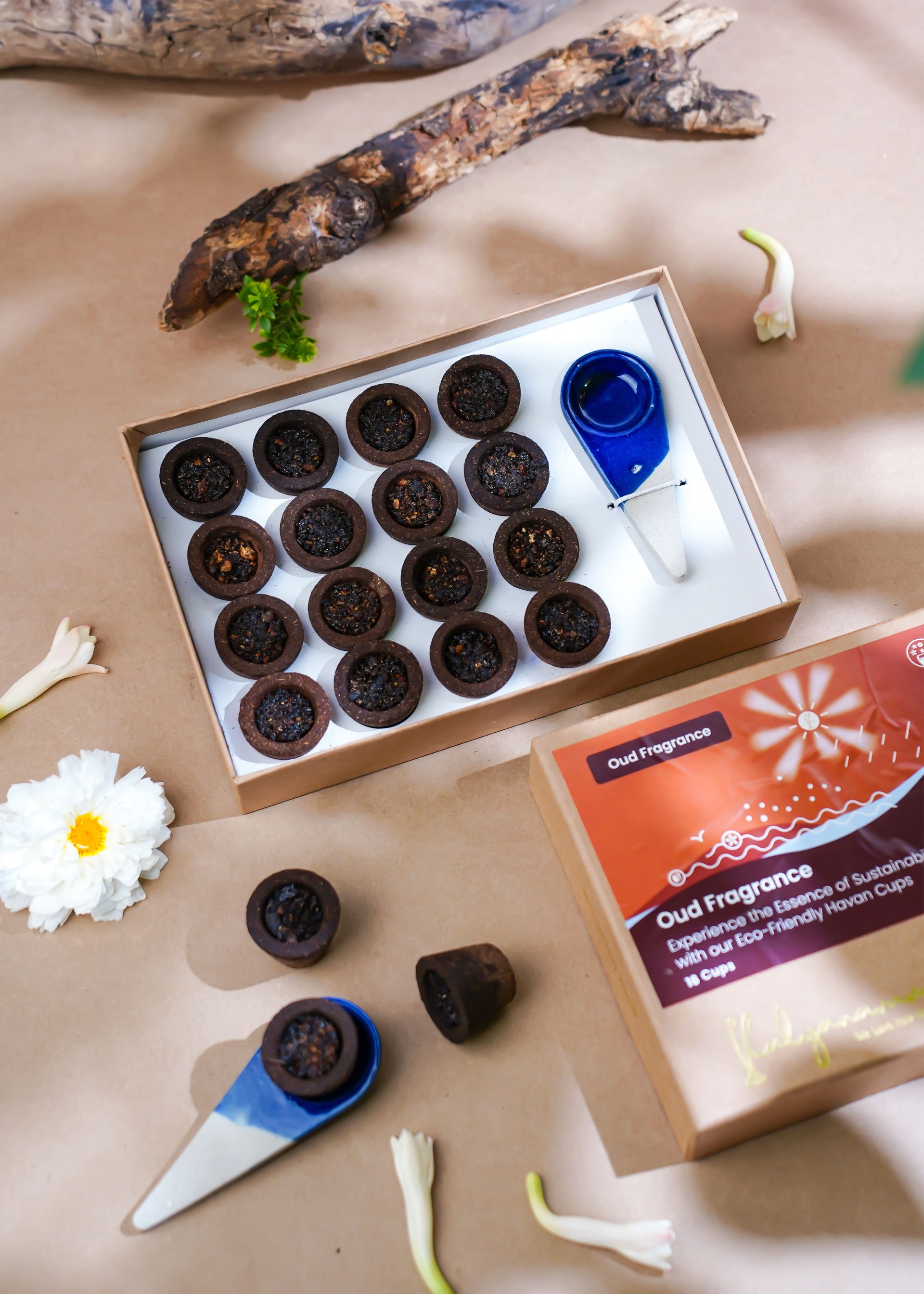 Kalyanamm Organic Havan Cups Oud Fragrance: 16 Cups