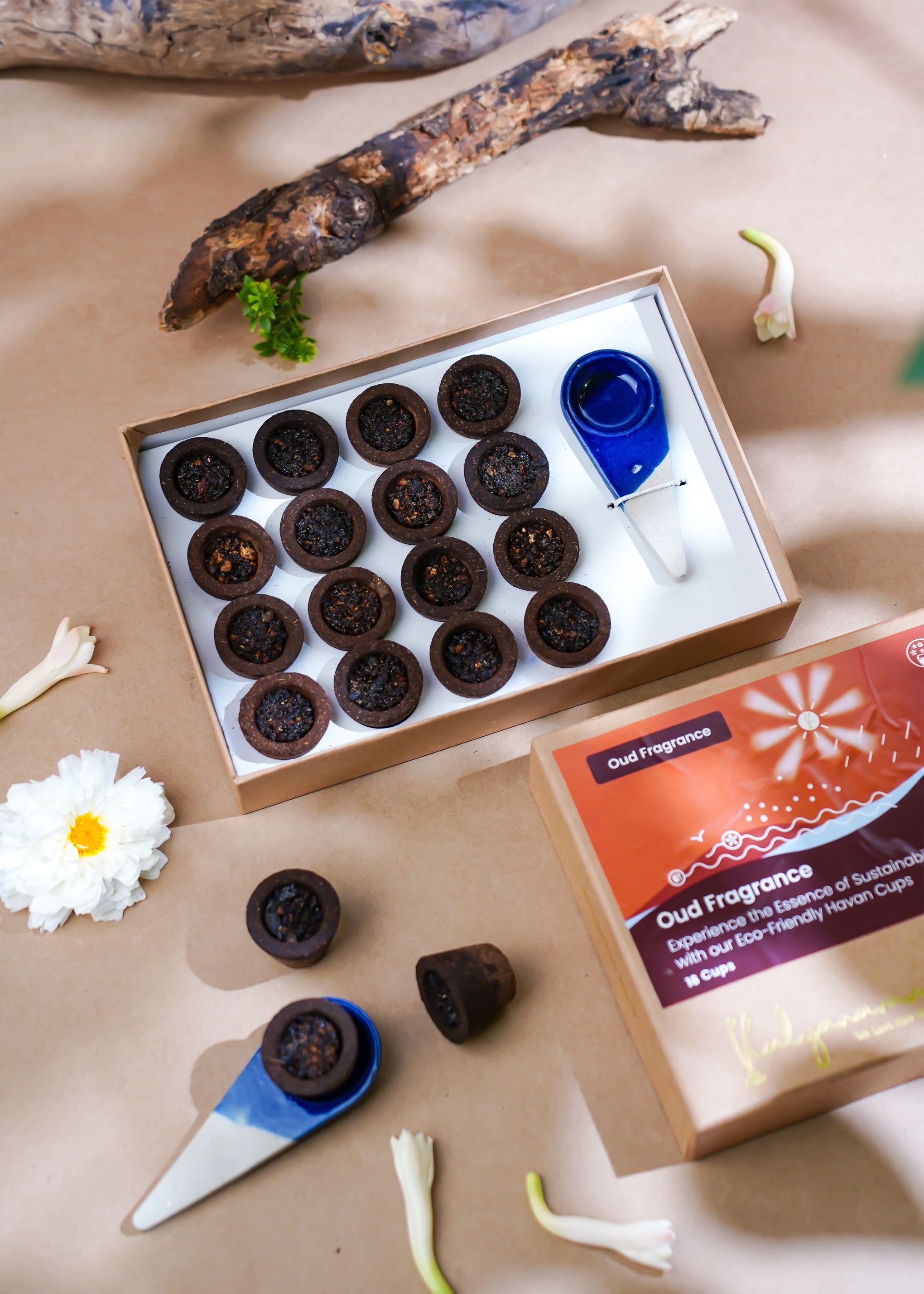 Kalyanamm Organic Havan Cups Oud Fragrance: 16 Cups