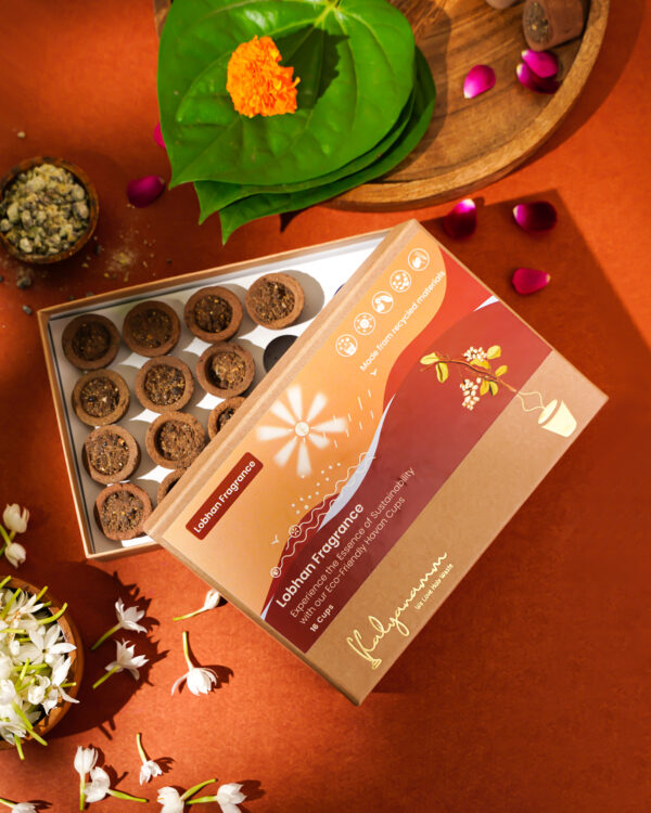 Kalyanamm Organic Havan Cups Loban Fragrance: 16 Cups - Image 2